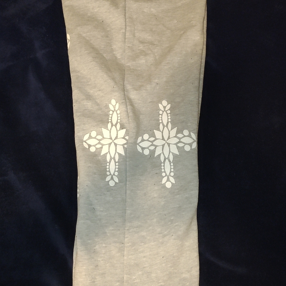 Gray Mens Bottoms with White Pattern